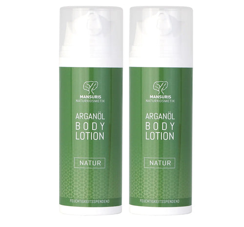 Duftneutrale Bio Argan Bodylotion 150ml für empfindliche Haut, Naturkosmetik von MANSURIS