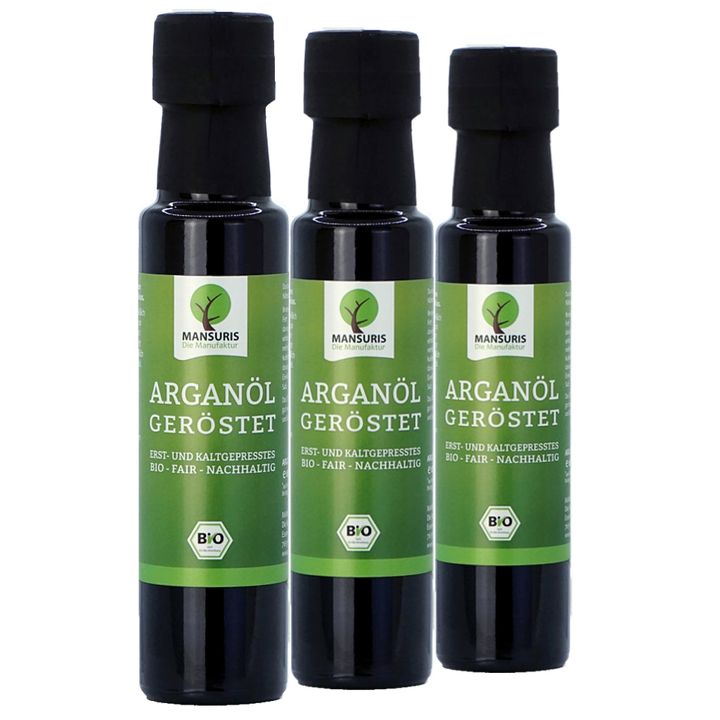 Feinkost-Set: 3x Arganöl geröstet & 3x Schwarzkümmelöl