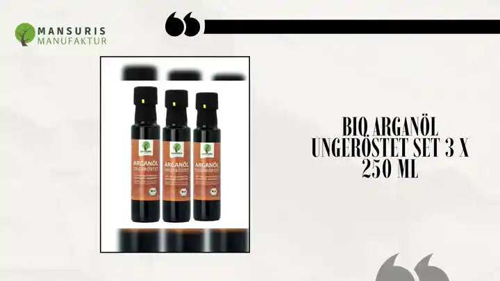 Bio Argan&ouml;l unger&ouml;stet Set 3 x 250 ml by@Outfy